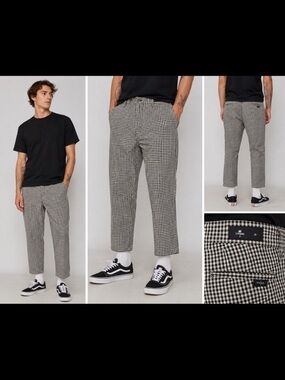 THRILLS Men’s Quad Check Chopped Chino Pants NWT Sizes 30 32 36